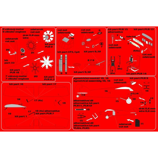 Brengun BRL72078 1/72 Caproni Ca 101(Fly kit) PE parts for FLY kit