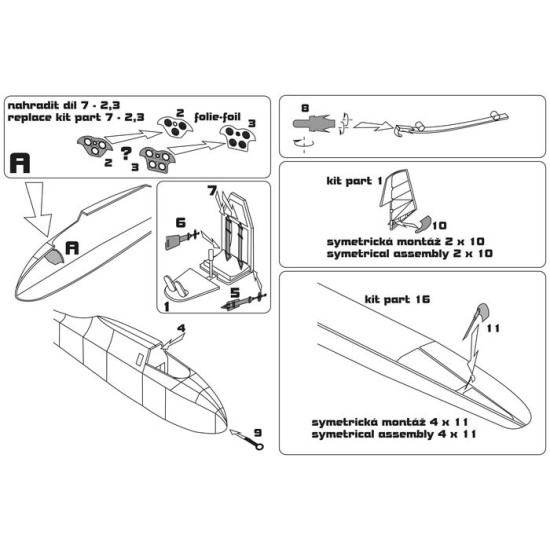 Brengun BRL72094 1/72 Grunau Baby II (AZ model) PE set for AZ model kit