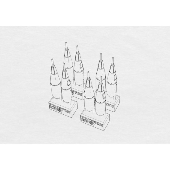 Brengun BRL72174 1/72 US bomb 250-lb AN-M57A1 resin set of US bombs (8pcs)