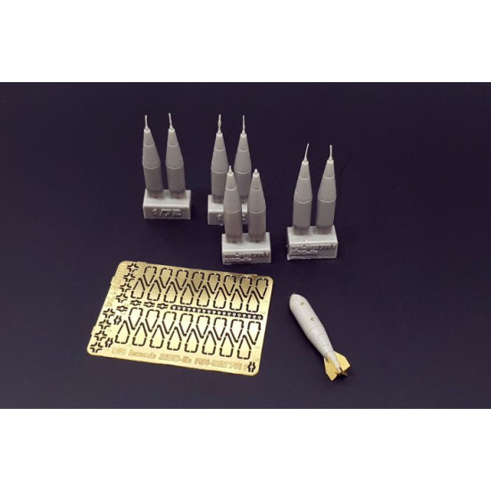 Brengun BRL72174 1/72 US bomb 250-lb AN-M57A1 resin set of US bombs (8pcs)