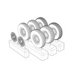 Brengun BRL72214 1/72 P-47N Wheels (3 type of pattern) resin wheels set