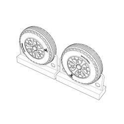 Brengun BRL72220 1/72 F4U Corsair Ribbed-Diamond Thread Resin casted wheels