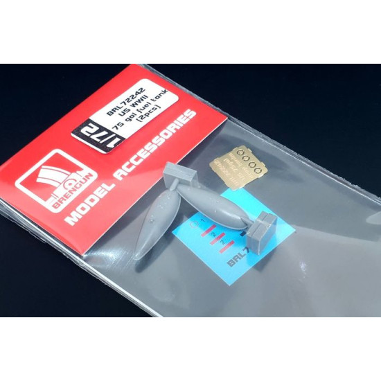 Brengun BRL72242 1/72 US WWII 75 gal fuel tank (2pcs) Resin set of fuel tanks