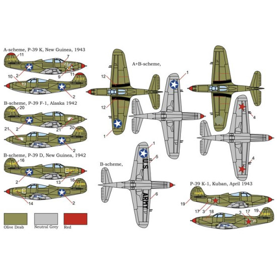 Brengun BRP144011 1/144 P-39 D-F-K Airacobra plastic construction kit