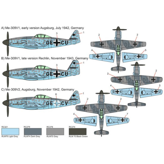 Brengun BRP144015 1/144 Me-309 V1/V2 plastic construction kit