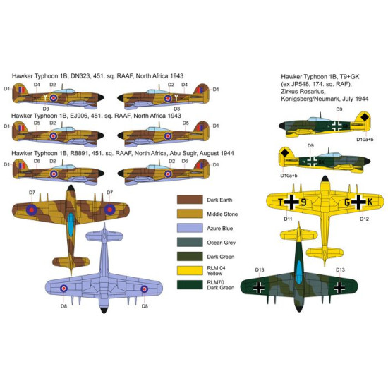 Brengun BRP72039 1/72 Typhoon Mk Ib Car Doors-Desert and Luftwaffe trials kit