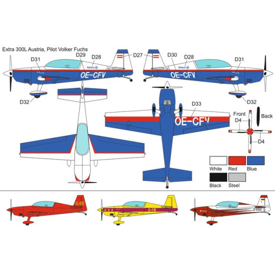 Brengun BRP72043 1/72 Extra EA-300 4 blade propeller aerobatic plane plastic kit