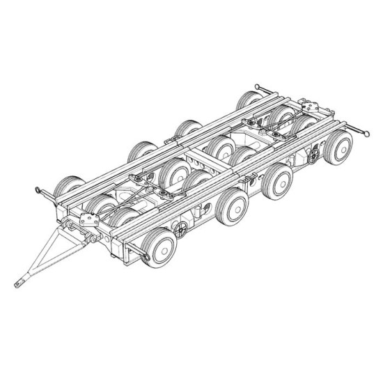 Brengun BRS144047 1/144 Culemeyer four axles resin kit of german heavy trailer