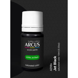 Arcus 098 Enamel Paint General Palette Jet Black Saturated Color