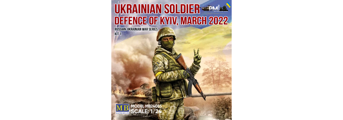 Master Box Model 24085-124 Russian Ukrainian War Series Kit 1: Ukrainian Soldier Defence of Kyiv March 2022