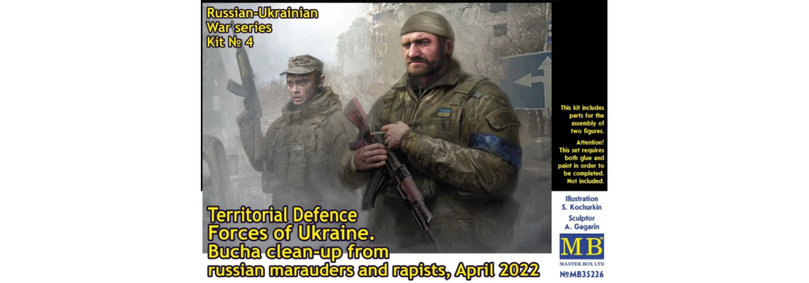 Master Box 35226 1/35 Russian-Ukrainian War Series, Kit № 4: Depicting the Bravery of Territorial Defence Forces of Ukraine Against Russian Invaders in Bucha, April 2022