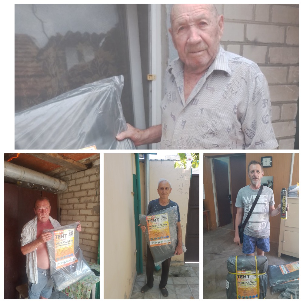 Humanitarian Aid - Awnings and fixing foam