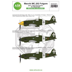 Ask D32071 1/32 Macchi Mc.202 Folgore Part 2 Regia Aeronautica 80 Squadriglia