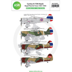 Ask D48003 1/48 Decal For Curtiss H-75n Royal Thai Air Force Service 1941-1944