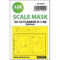 Ask M48001 1/48 Painting Mask For Su-27k Sea Flanker / Su-33 Flanker D Minibase