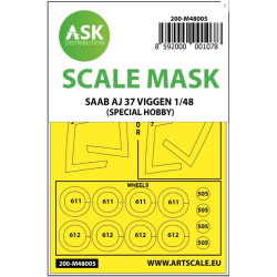 Ask M48005 1/48 Painting Mask For Saab Aj 37 Viggen For Special Hobby