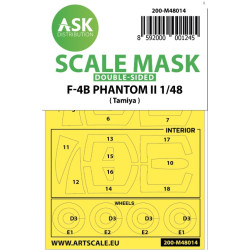 Ask M48014 1/48 Double-sided Painting Mask For F-4b Phantom For Tamiya