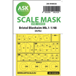 Ask M48026 1/48 Double-sided Painting Mask For Bristol Blenheim Mk.i For Airfix