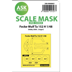 Ask M48063 1/48 One-sided Painting Mask For Focke-wulf Ta 152 H For Hobby2000, Dragon