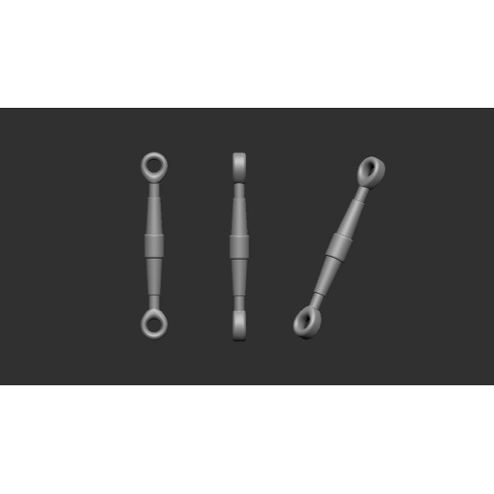 Ask A48006 1/48 Turnbuckles, Length 5,5mm, Eyelet 0,9mm - Outer Diameter Resin