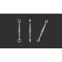 Ask A48006 1/48 Turnbuckles, Length 5,5mm, Eyelet 0,9mm - Outer Diameter Resin
