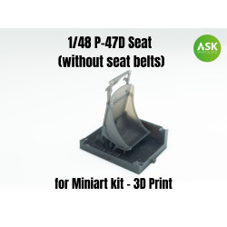 Ask A48011 1/48 Thunderbolt P-47d Seat Without Seat Belts Resin