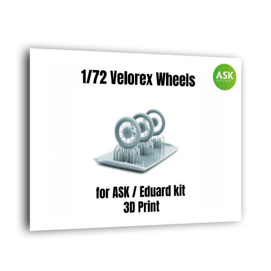 Ask A72001 1/72 Velorex Three-wheeled Car - Wheels 3d Print Set Resin