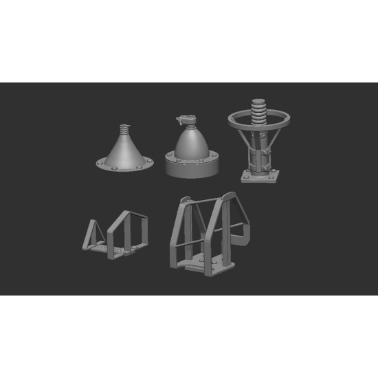 Ask A72008 1/72 British Aerial Bases And Roof Sights Resin