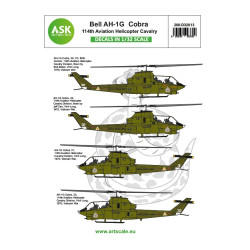 Ask D32013 1/32 Bell Ah-1g Cobra 11th Aviation Helicopter Cavalry Part 3 Decal