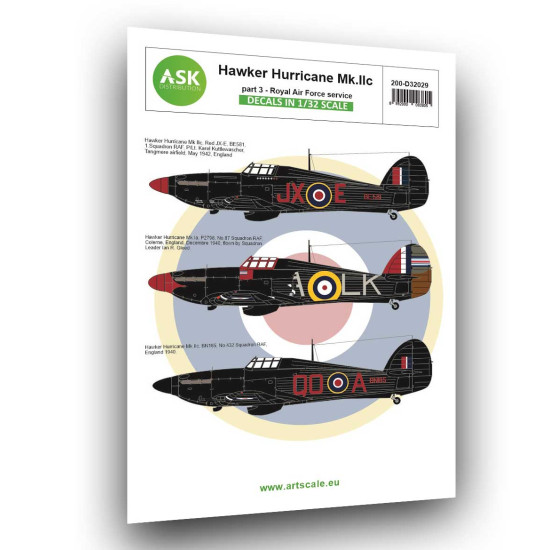 Ask D32029 1/32 Hawker Hurricane Mk.ia / Mk.iic Part 3 - Royal Air Force Service
