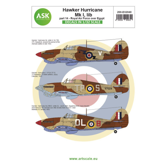 Ask D32040 1/32 Hawker Hurricane Mk.i, Iib Part 14 - Royal Air Force Over Egypt