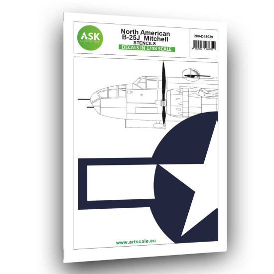 Ask D48039 1/48 N.a. B-25j Mitchell Stencils Aircraft Decal