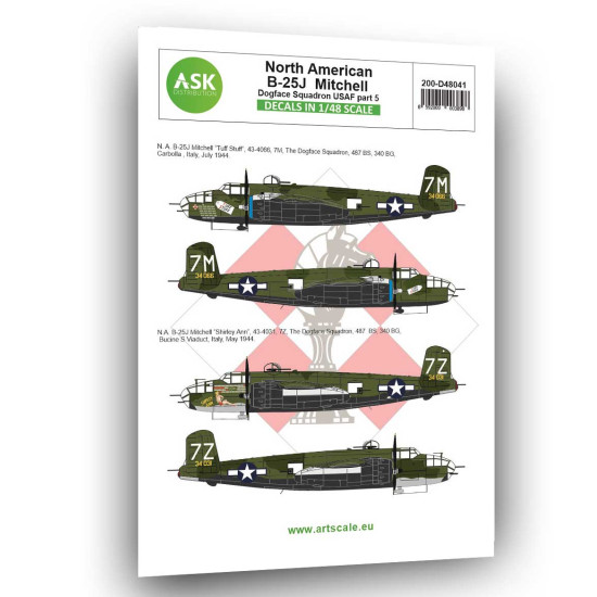 Ask D48041 1/48 B-25j Mitchell Part 5 - Us Dogface Squadron Shirley Ann Decal