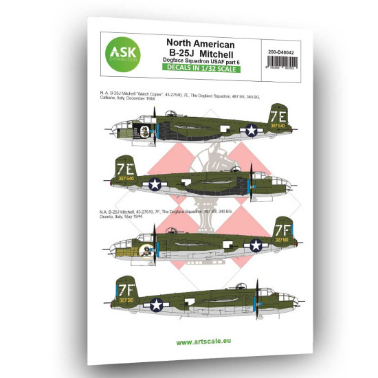 Ask D48042 1/48 B-25j Mitchell Part 6 - Us Dogface Squadron Watch Copier, Willie