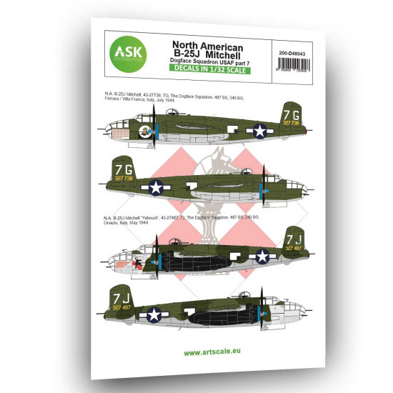 Ask D48043 1/48 B-25j Mitchell Part 7 - Us Dogface Squadron, Yahoudi Decal