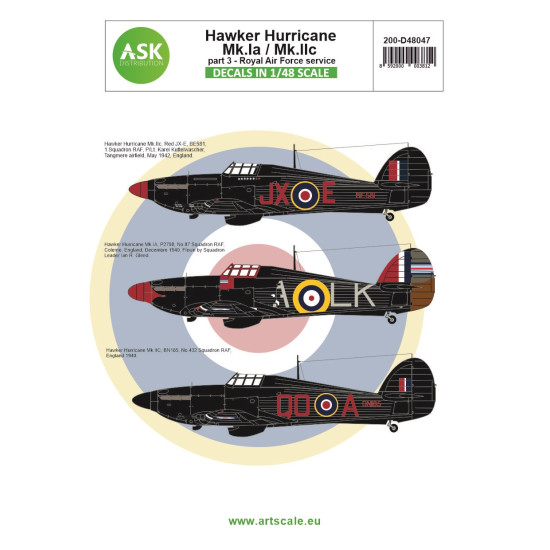 Ask D48047 1/48 Hawker Hurricane Mk.ia / Mk.iic Part 3 - Royal Air Force Servicev