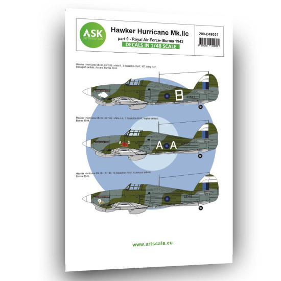 ASK D48053 1/48 Hawker Hurricane Mk.IIc part 9 - Royal Air Force Burma decal