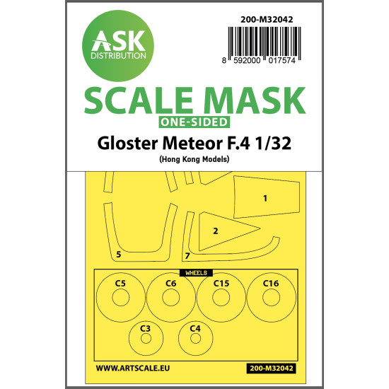 Ask M32042 1/32 Gloster Meteor F.4 One-sided Painting Mask For Hk Models