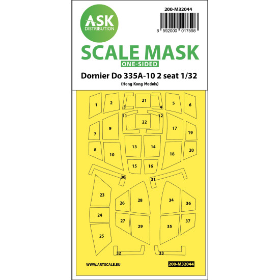 Ask M32044 1/32 Dornier Do 335a-10 Two Seater One-sided Mask For Hk Models