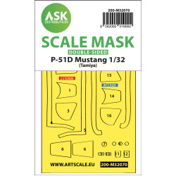 Ask M32070 1/32 P-51d Mustang Double-sided Fit Painting Mask For Tamiya