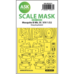 Ask M32073 1/32 Mosquito B Mk.ix/Xvi One-sided Fit Mask For Hong Kong Model