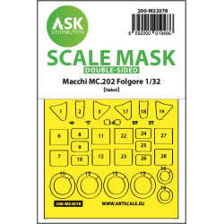 Ask M32078 1/32 Macchi Mc.202 Folgore Double-sided Express Fit Mask For Italeri
