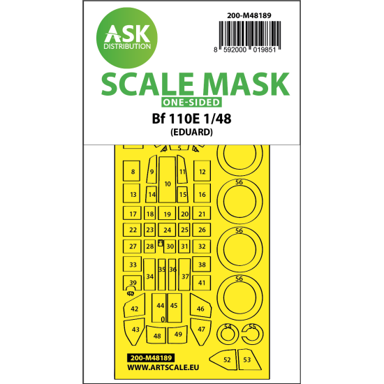 ASK M48189 1/48 Messerschmitt Bf 110e One-sided Express Fit Mask For Eduard