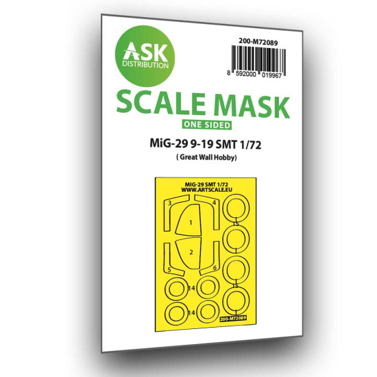 Ask M72089 1/72 Mig-29 9-19 Smt One-sided Express Fit Painting Mask For Gwh