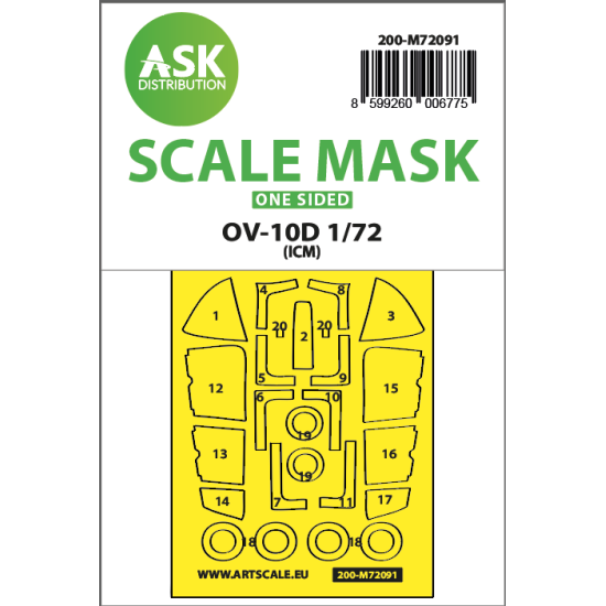 Ask M72091 1/72 Ov-10d Bronco One-sided Express Fit Painting Mask For Icm