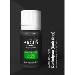 Arcus 201 Enamel paint. Wehrmacht. RAL 7021 Dunkelgrau Dark Gray 10ml