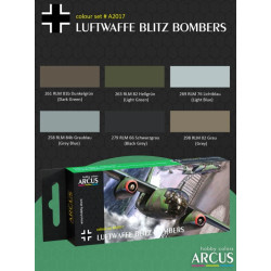 Arcus A2017 Acrylic Paints Set Luftwaffe Blitz Bombers 6 Colors In Set 10ml