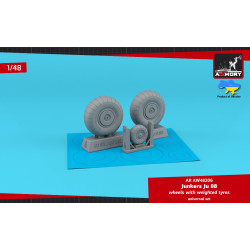 Armory Aw48206 1/48 Junkers Ju 88 Late Wheels W Weighted Tires Retooled Set