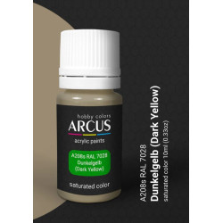 Arcus 208 Enamel paint. Wehrmacht. RAL 7028 Dunkelgelb (Dark Yellow) 10ml