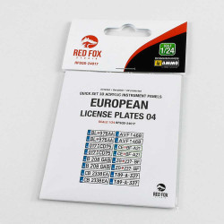 Red Fox Qs-24017 1/24 European Lincense Eu Car Plates Vol.04 3d Acrylic Panel